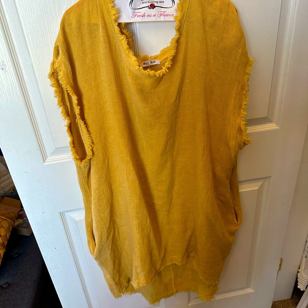 Gold Boxy Tunic with Relaxed Fit